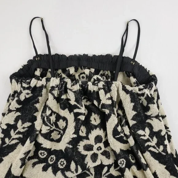Zimmermann Rhiannon Cotton Terry Mini Dress in Black/Cream Size US 8 (NWT) - Picture 5 of 12